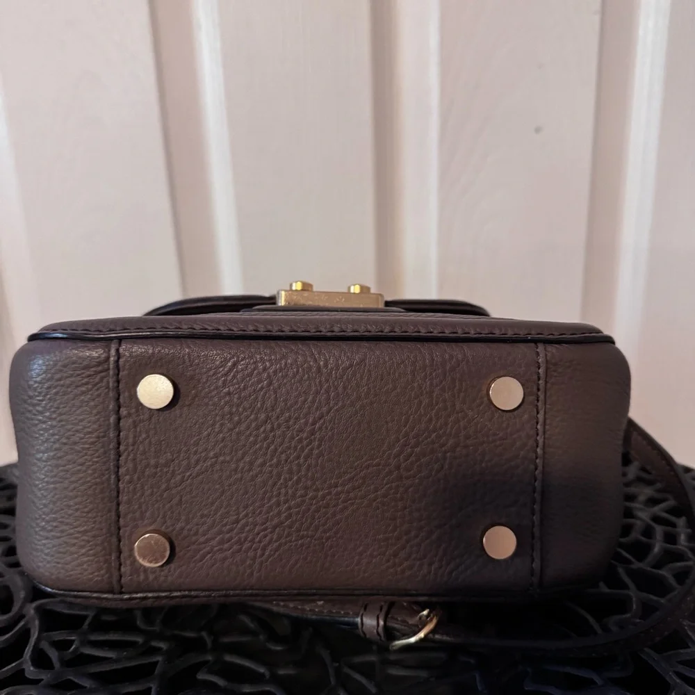 Paul Stuart Pebbled Leather Top Handle Mini Satchel – Espresso Brown - Picture 8 of 10